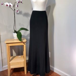 Cheta B Black Silk Long Black Skirt